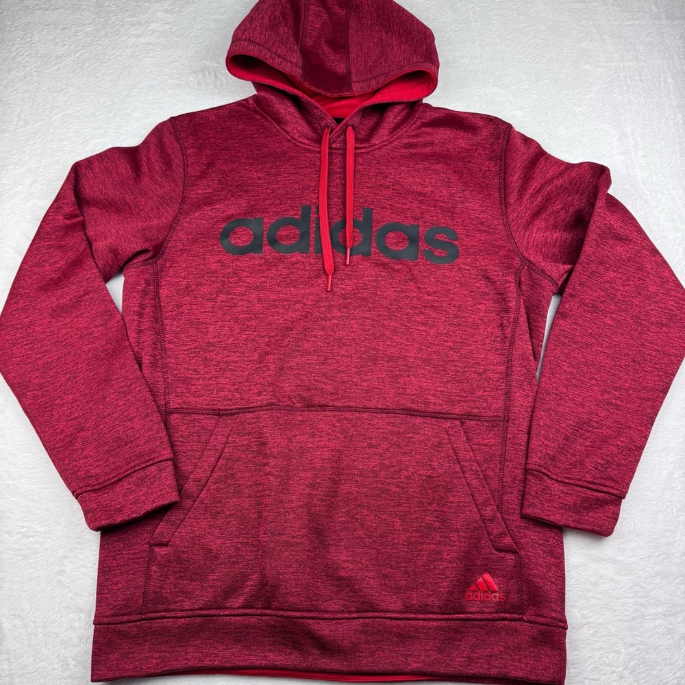 Adidas Men's Graphic Logo Pullover Hooded Sweatshirt in Legendary Red. Size M.